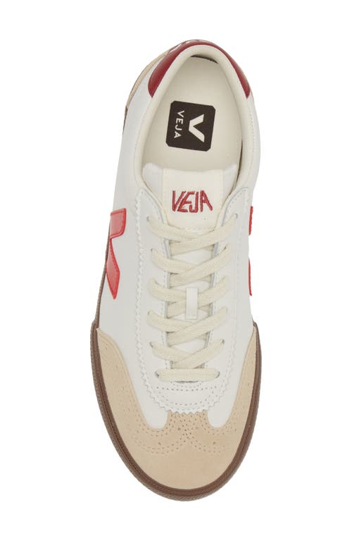 Veja Volley O. T. Leather Sneakers White Pekin Bark In White/pekin/bark