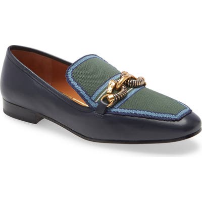 Tory Burch Jessa Horse Hardware Loafer- Blue/green
