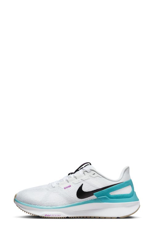 Shop Nike Air Zoom Structure 25 Road Running Shoe In White/platinum/cactus