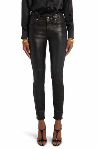 NEW FRAME Quilted Lamb Leather Pants in Black- Size 24 US 00 $1145 #P944