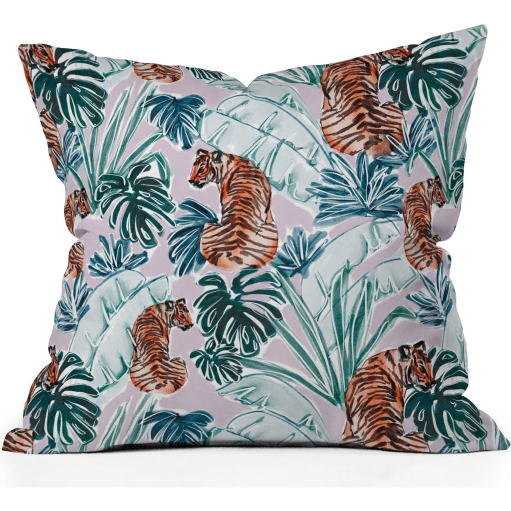 Deny Designs Stripe & Lobster Print Throw Pillow In Multi Tiger