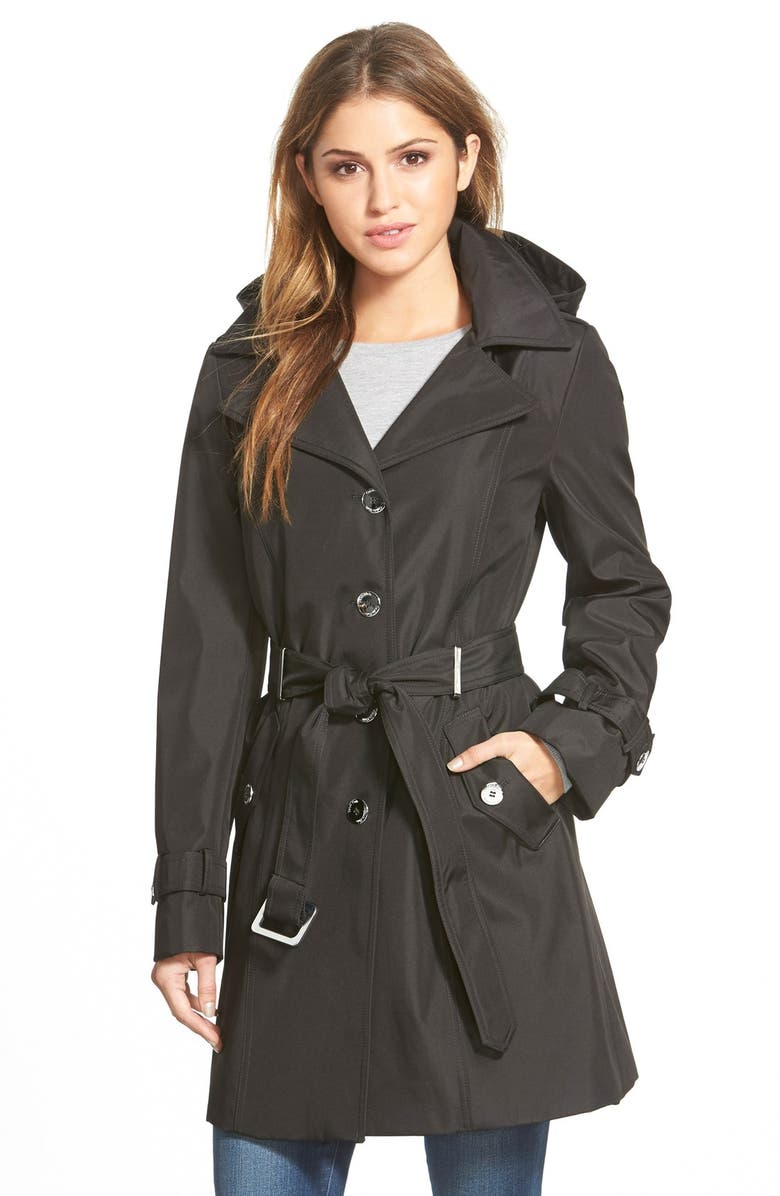 Calvin Klein Single Breasted Belted Trench Coat (Petite) | Nordstrom