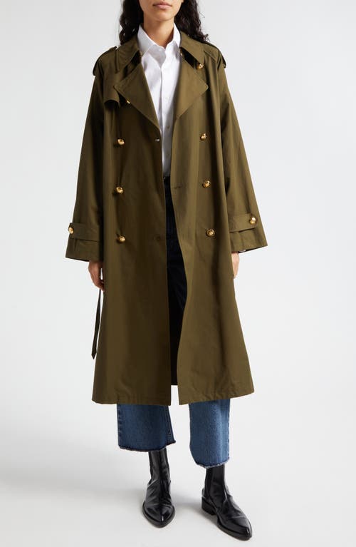 Shop Nili Lotan Toussaint Trench Coat In Olive Green