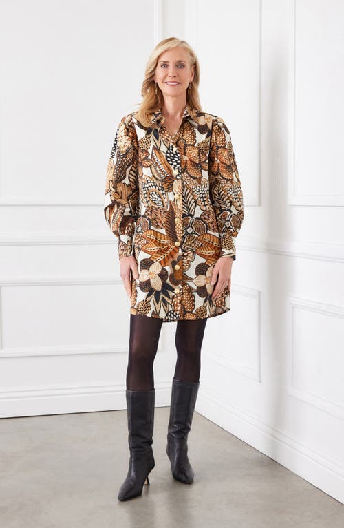 Shop Karen Kane Floral Print Long Sleeve Shirtdress