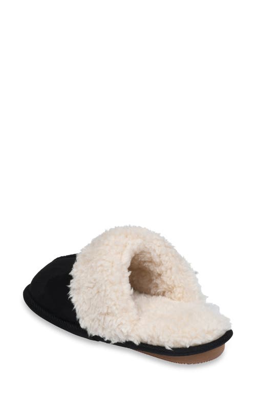 Gaahuu Faux Suede & Faux Shearling Lined Slipper In Black