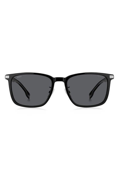 Hugo Boss Boss 57mm Rectangular Sunglasses In Black/gray