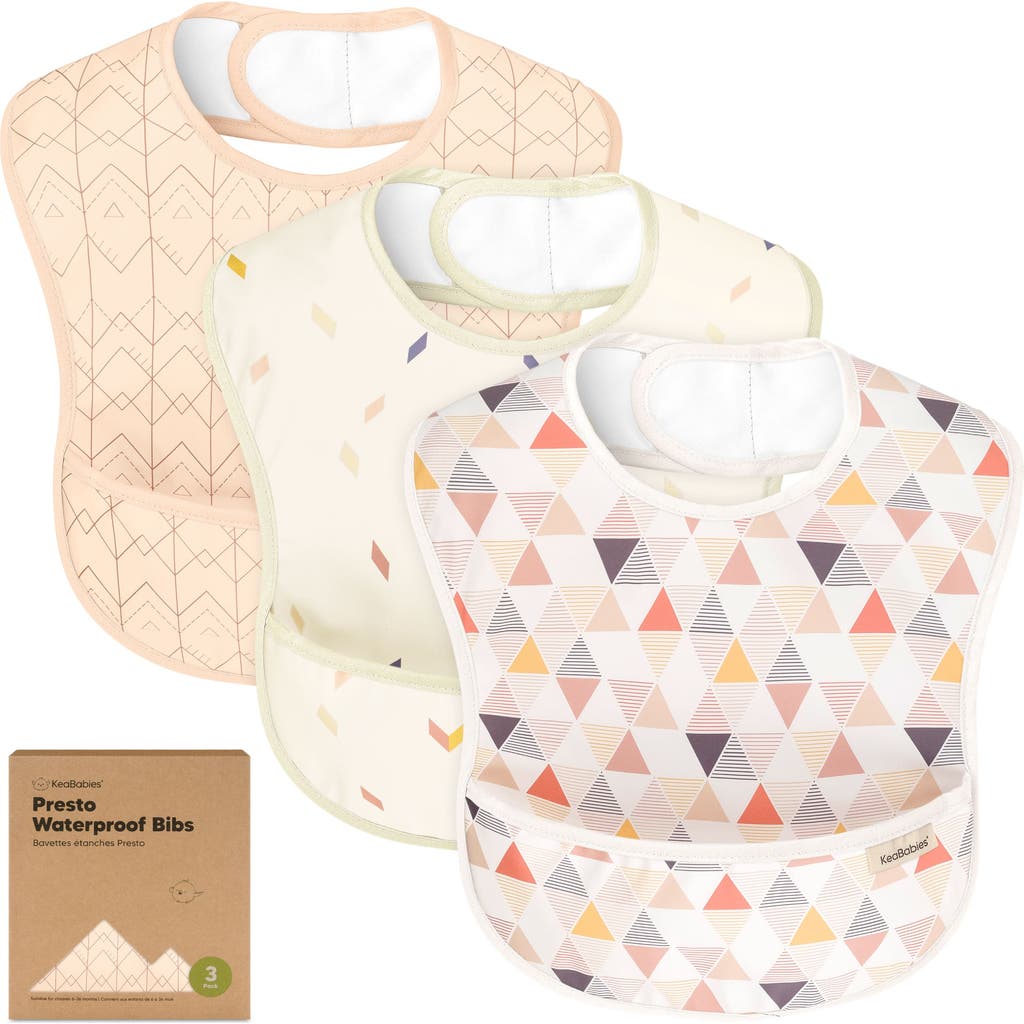Keababies 3-pack Presto Waterproof Bibs In Prism
