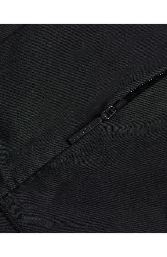 Shop Ted Baker Burdur Stitch Detail Puff Sleeve Cotton Blend Top In Black