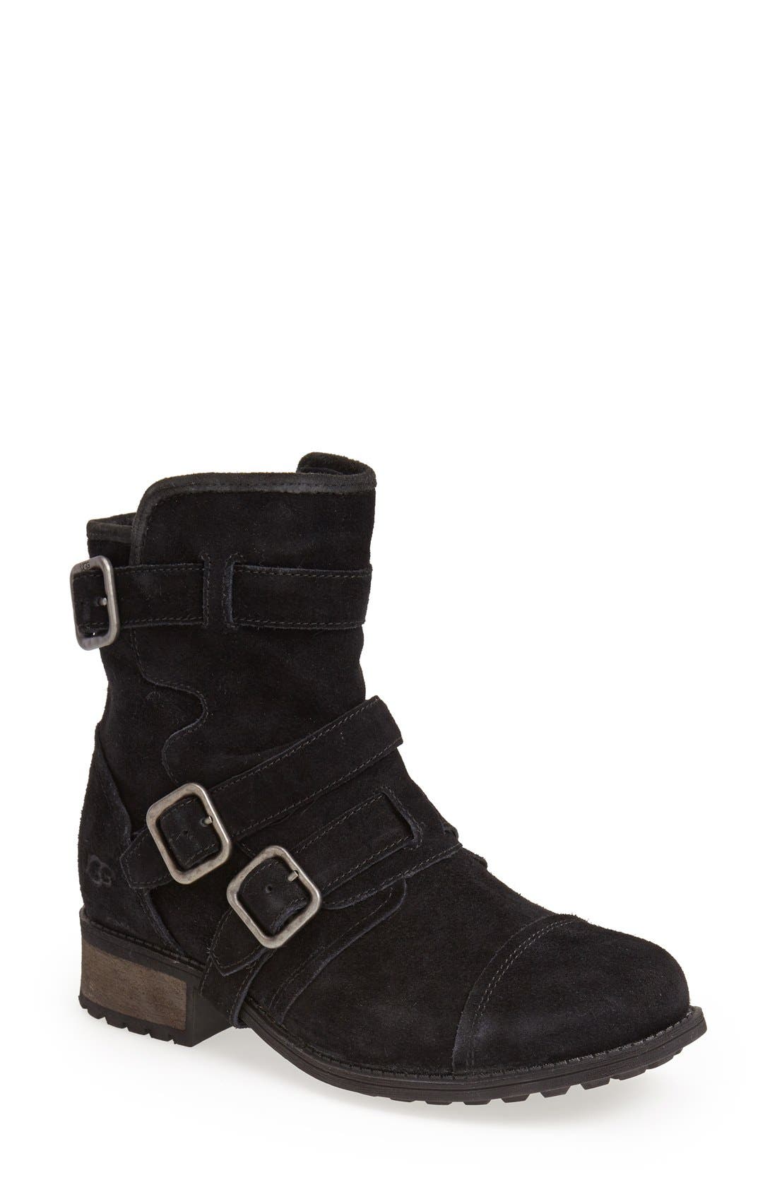 ugg australia shearling lined suede moto boots