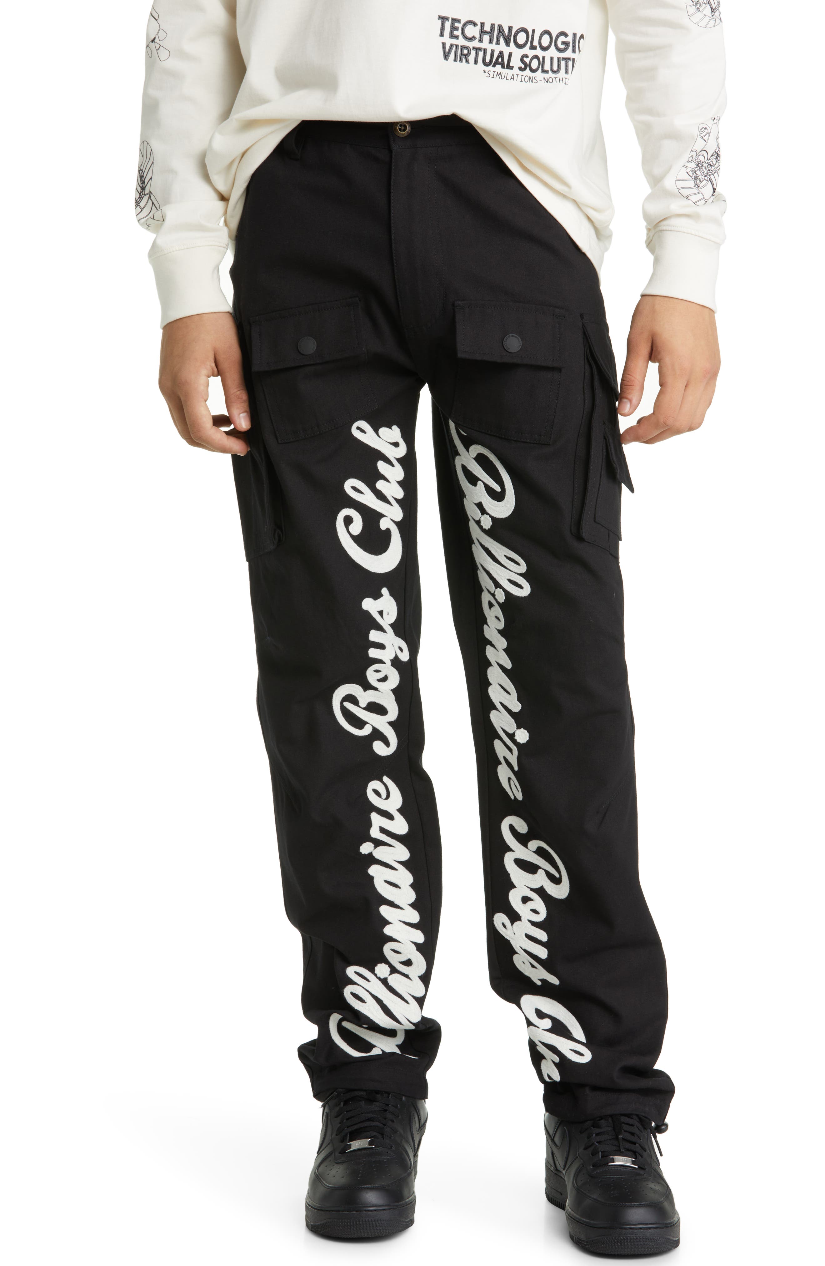 Billionaire Boys Club Equinox Cotton Cargo Pants in Black | Smart