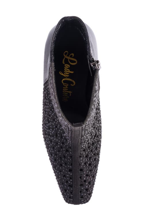 Lady Couture Breeze Rhinestone Pointed Toe Bootie In Black
