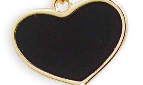 Shop Shymi Enamel Heart Station Necklace In Gold/black