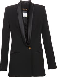 Versace black clearance grained longline overcoat