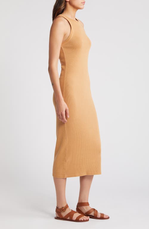 Shop Treasure & Bond Cut In Rib Tank Dress In Tan Lion