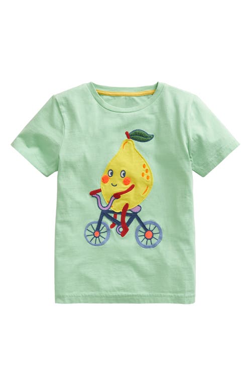 Mini Boden Kids' Lemon Appliqué Cotton Graphic T-Shirt Green Smoke at Nordstrom,