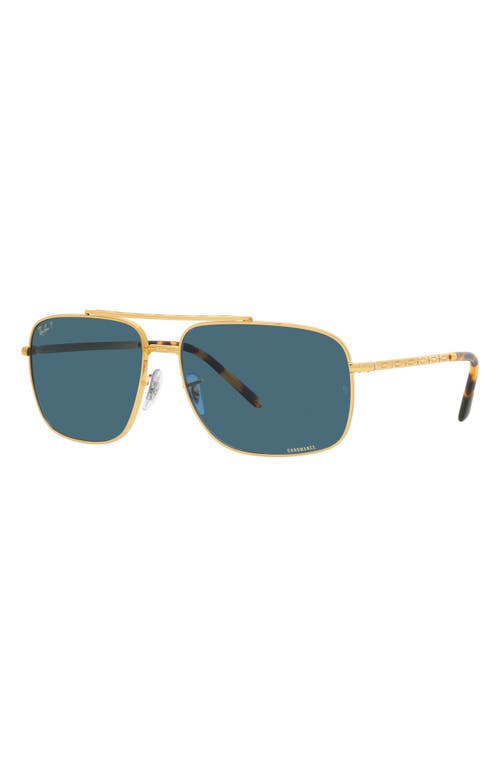 Shop Ray Ban Ray-ban 59mm Polarized Pillow Sunglasses In Gold/polar Blue