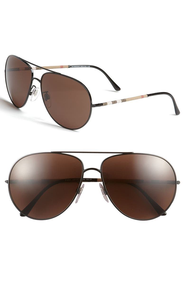 Burberry Check Temple Aviator Sunglasses | Nordstrom