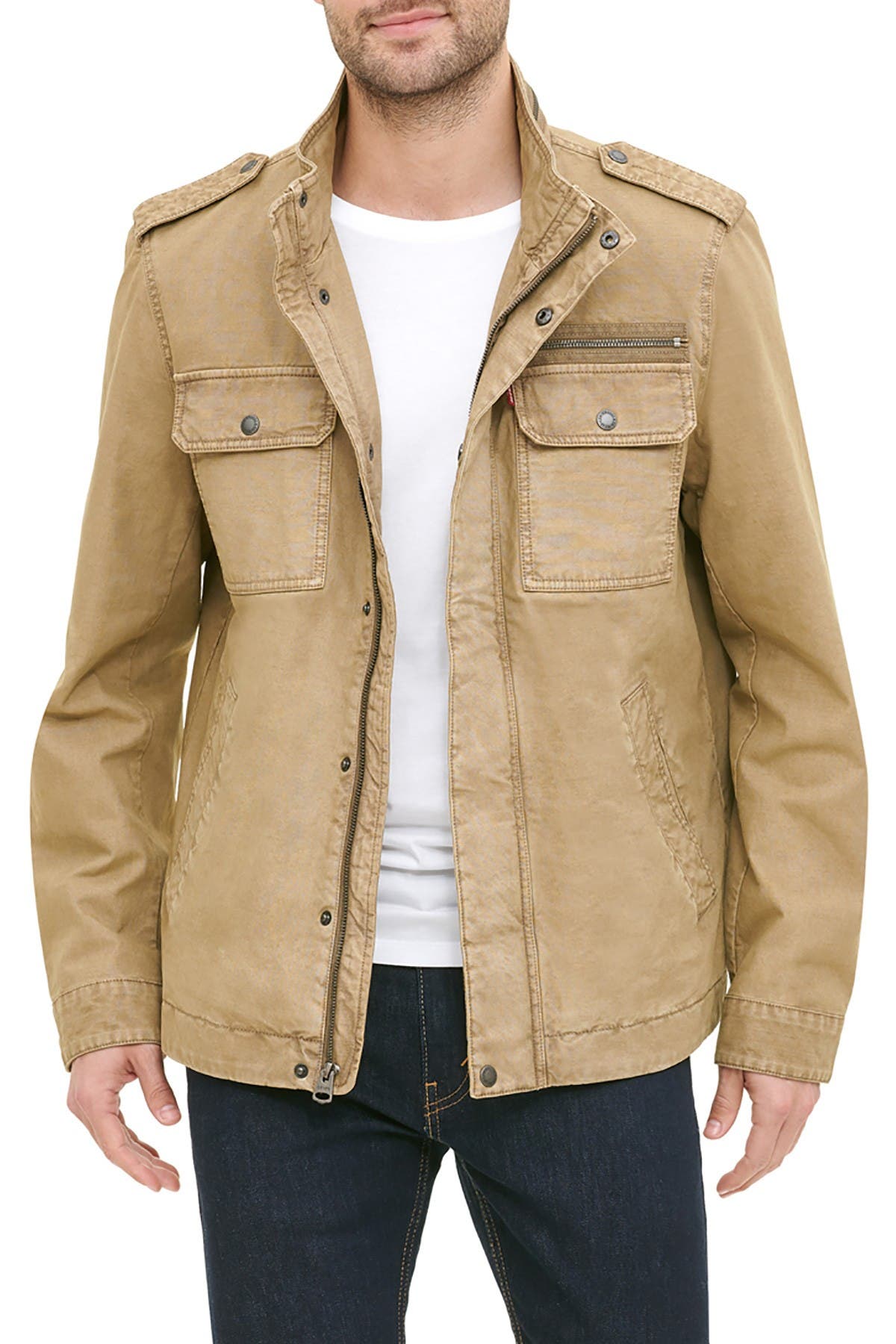 Levi's Reverse Twill Military Jacket In Lt Olive | ModeSens