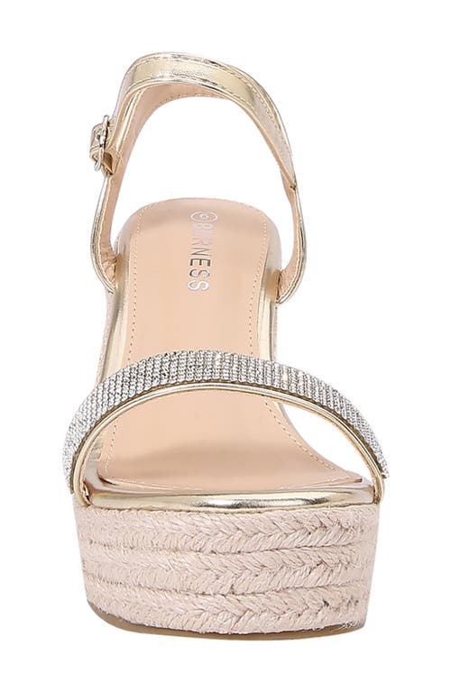BERNESS BERNESS JACINTA RHINESTONE EPSADRILLE WEDGE PLATFORM SANDAL