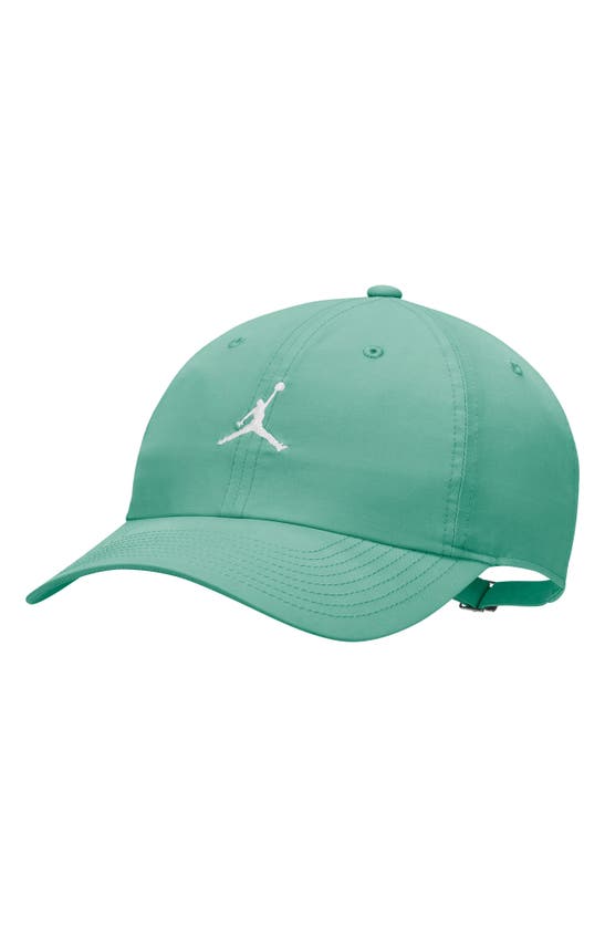 Shop Jordan Club Adjustable Unstructured Hat In Emerald Rise/ White