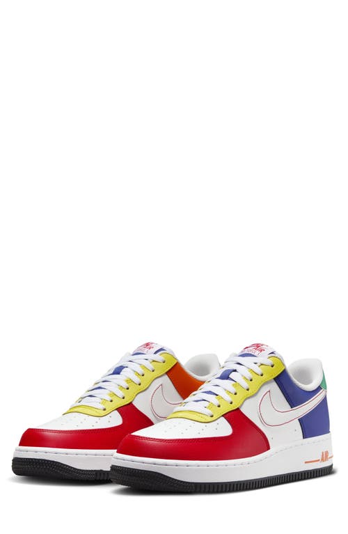 Shop Nike Air Force 1 '07 Lv8 Sneaker In Red/deep Royal Blue/yellow