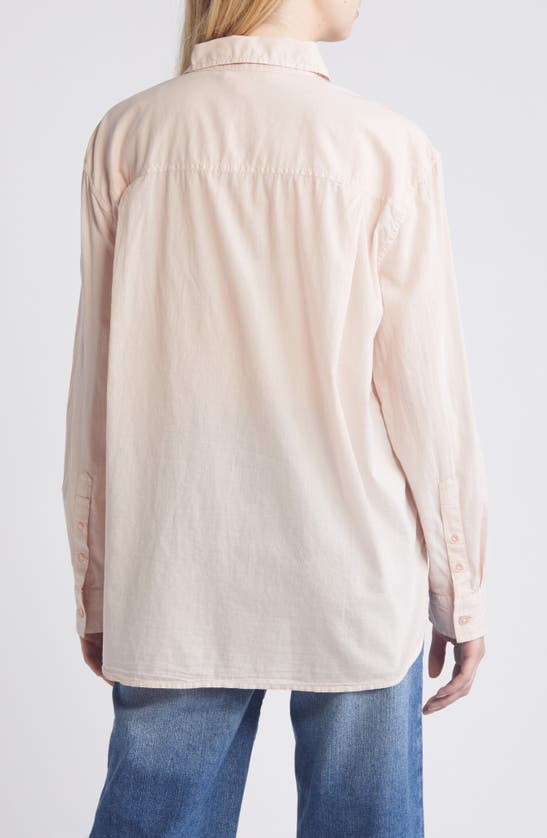 Shop Treasure & Bond Cotton Voile Button-up Shirt In Pink Sepia
