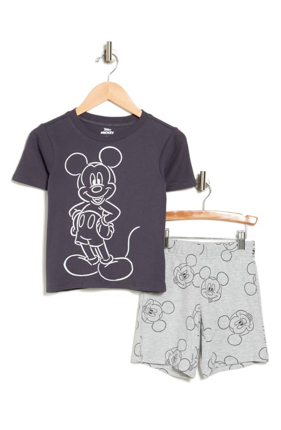 Shop Assorted X Disney® Kids' Mickey Mouse T-shirt & Shorts Set In Dark Grey