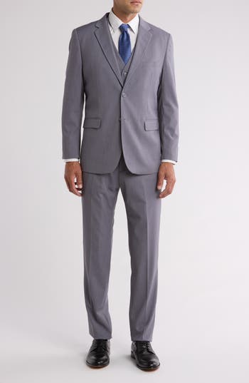 Braveman Classic Fit 3-piece Suit In Grey