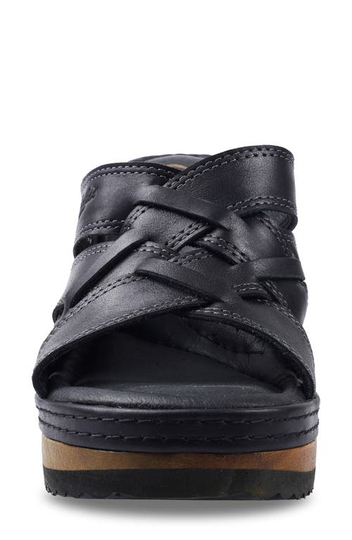 Candies Candie's Fiore Platform Slide Sandal In Black Leather