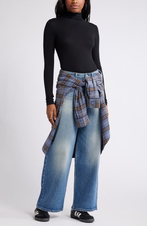 Bp. Turtleneck Rib Top In Black
