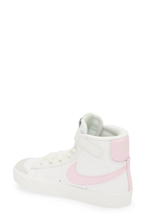 Shop Nike Kids' Blazer Mid '77 High Top Sneaker In White/pink/coconut Milk