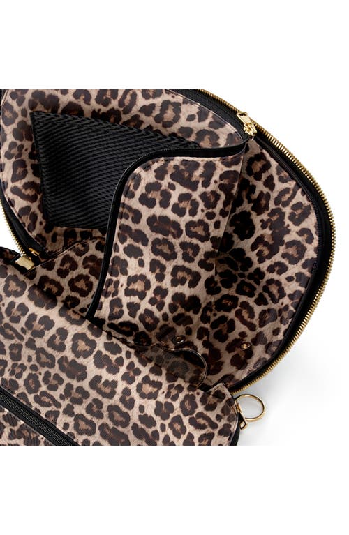 Shop Kusshi Vacationer Leather Makeup Bag In Black Leather/leopard