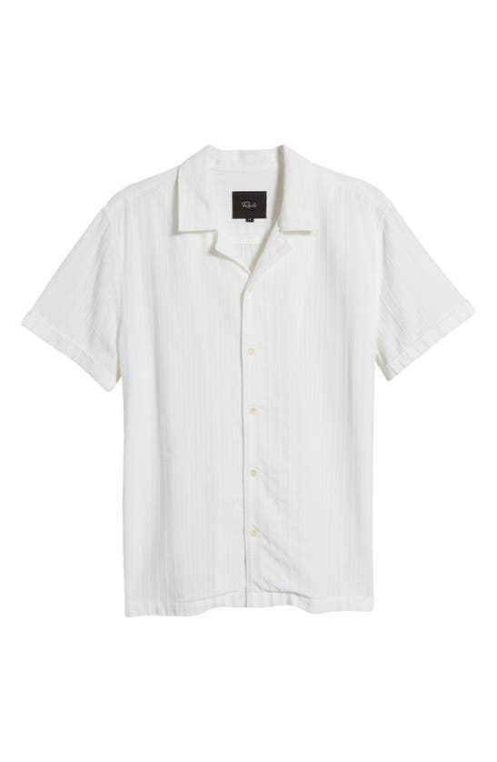 Shop Rails Sinclair Textured Stripe Cotton Camp Shirt In White