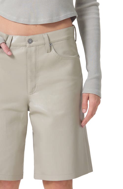 Agolde Low Rise Recycled Leather Shorts In Toast
