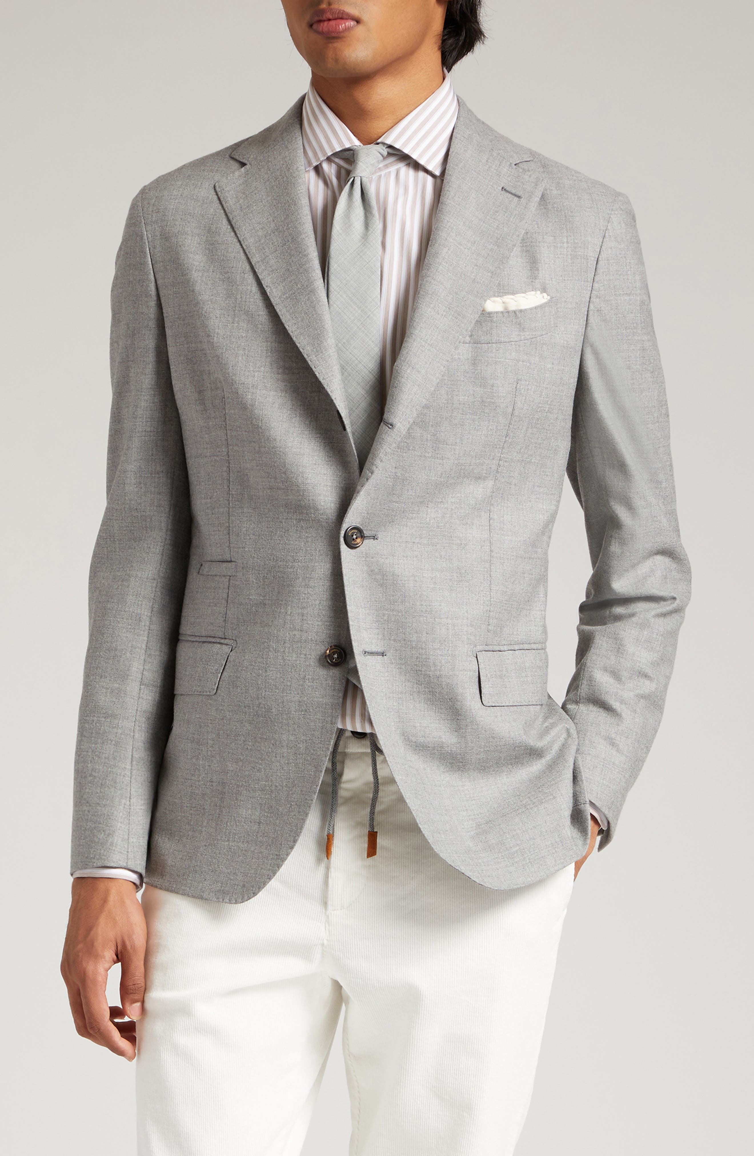 Eagan Cashmere Sport Coat in Cream and Orange main image 0