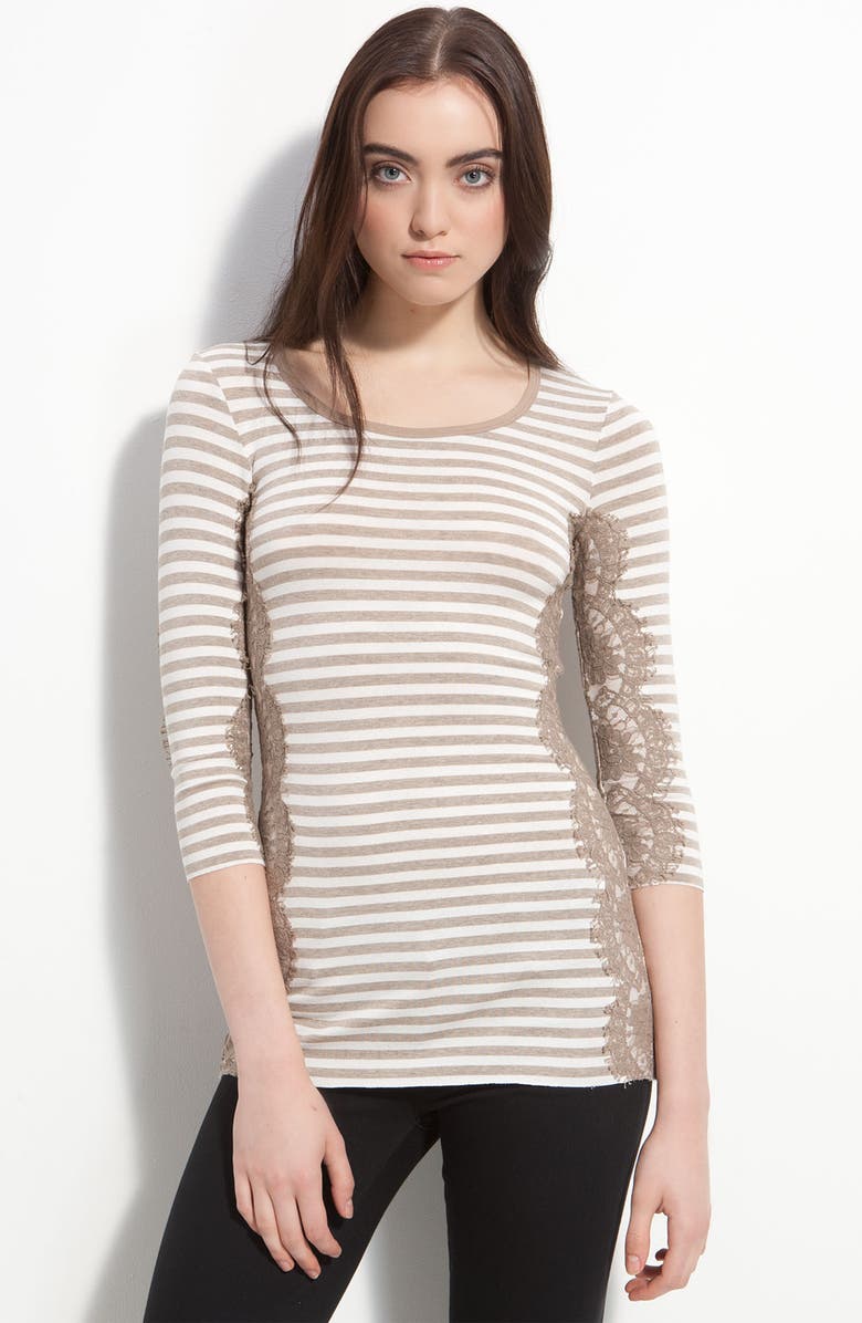 Bailey 44 'Fearless' Lace Trim Stripe Top | Nordstrom