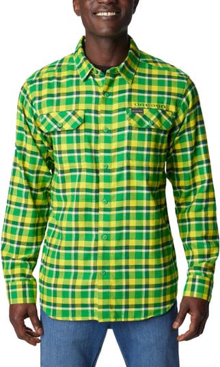 Columbia Green Oregon Ducks Flare Gun Flannel Long Sleeve Shirt
