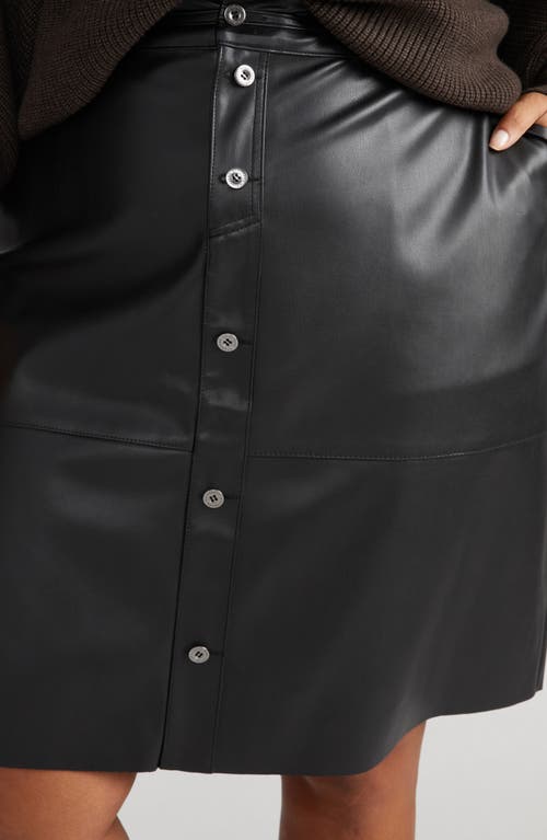 Universal Standard Marley Faux Leather Midi Pencil Skirt In Black
