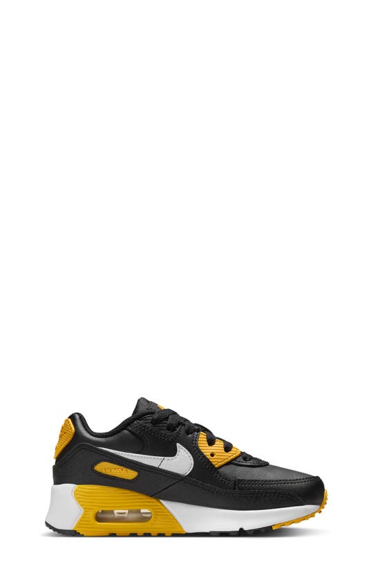 Shop Nike Kids' Air Max 90 Sneaker In Black/ University Gold/ White