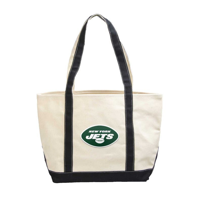 Shop Logo Brands New York Jets Canvas Tote Bag In Cream