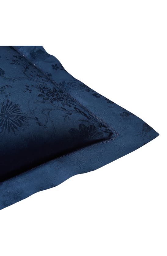Shop Ralph Lauren Bethany Floral Jacquard Euro Pillow Sham In Polo Navy