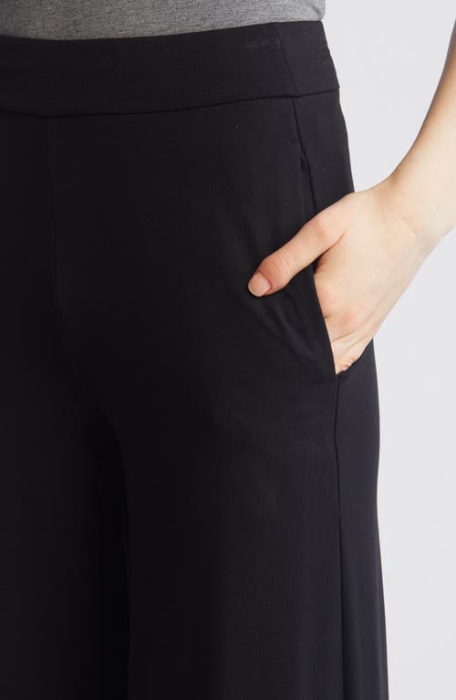 Eileen Fisher Wide-leg Stretch-jersey Trousers In Black