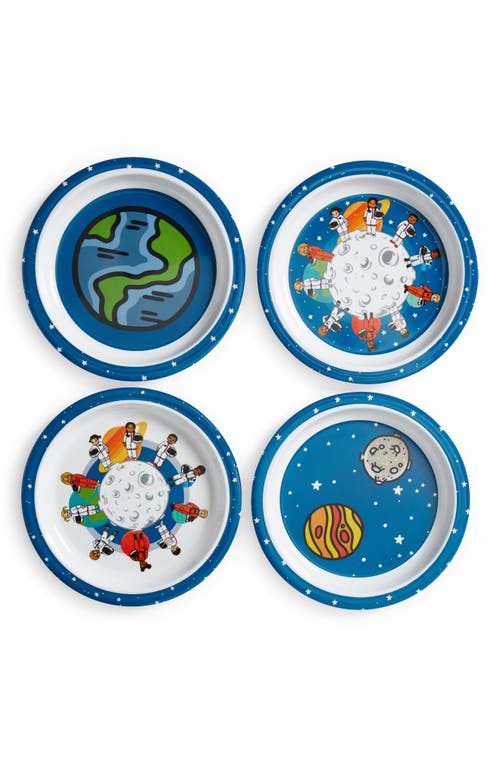 Colorfull Plates Set of 4 Space Theme Mealtime Bowls in Blue Multi at Nordstrom