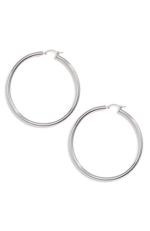 Large Hoop Earrings in Sterling Silver