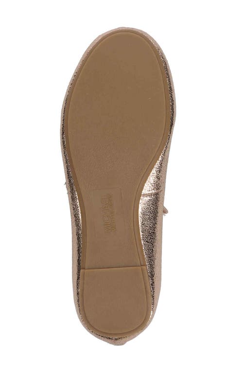 Michael Michael Kors Kenyah Kay Metallic Ballet Flat In Rose Gold