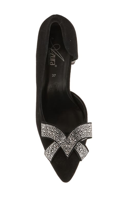 Azura By Spring Step Keala Half D'orsay Pointed Toe Pump In Black Suede