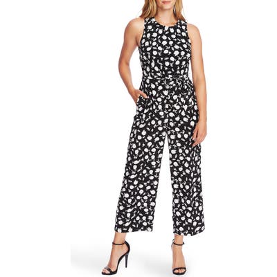 Vince Camuto Floral Shadows Wide Leg Jumpsuit, Black
