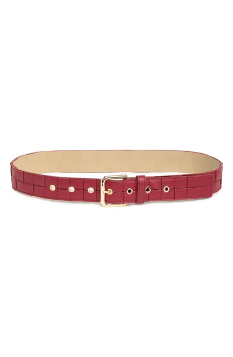 Burgundy belts clearance for womens