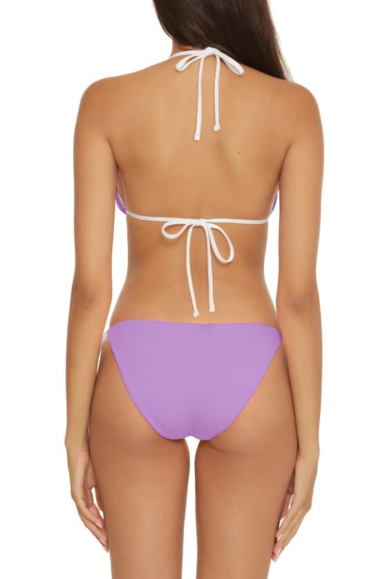 Shop Lucky Brand Reversible Rib Triangle Two-piece Swimsuit In Lilac