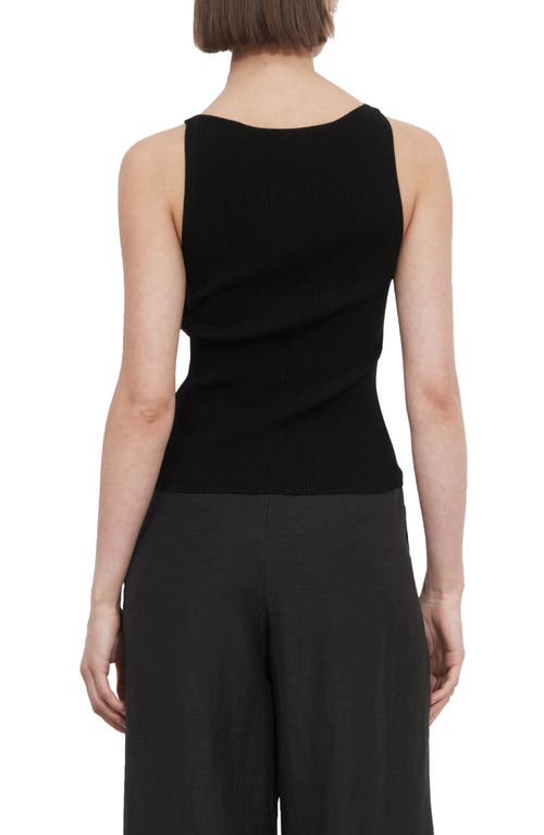 Shop & Other Stories Ribbed Tank Top In Black Dark